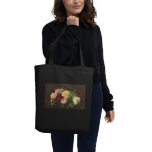 Henri Fantin-Latour Eco Tote Bag – Roses de Nice on Table organic cotton reuseable art lovers gift