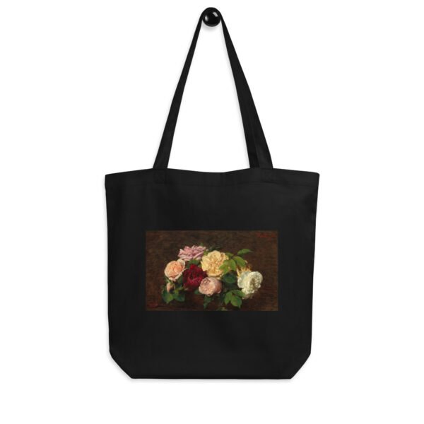 Henri Fantin-Latour Eco Tote Bag – Roses de Nice on Table organic cotton reuseable art lovers gift - Image 2