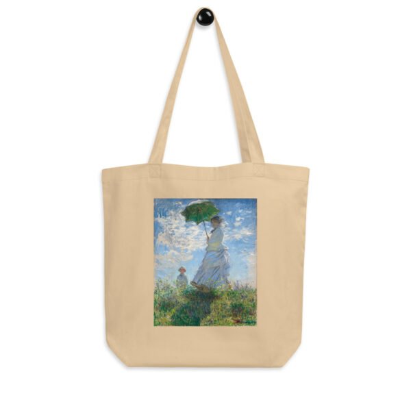 Claude Monet Tote Bag – Woman with a Parasol organic cotton fine art accessory - Image 3