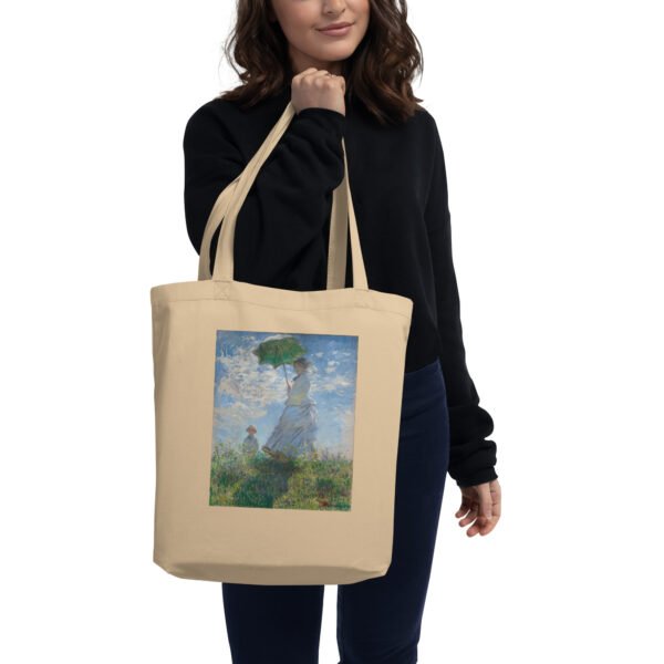 Claude Monet Tote Bag – Woman with a Parasol organic cotton fine art accessory - Image 8