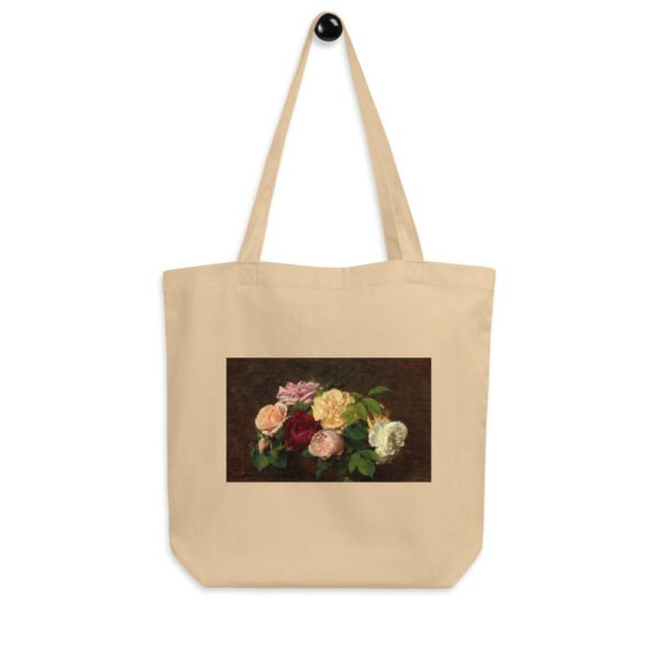 Henri Fantin-Latour Eco Tote Bag – Roses de Nice on Table organic cotton reuseable art lovers gift - Image 3