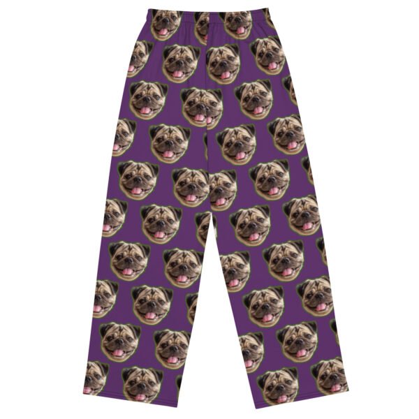 Purple Pug Face Unisex wide-leg jogger sweatpants pants - Image 2