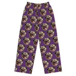 Purple Pug Face Unisex wide-leg jogger sweatpants pants