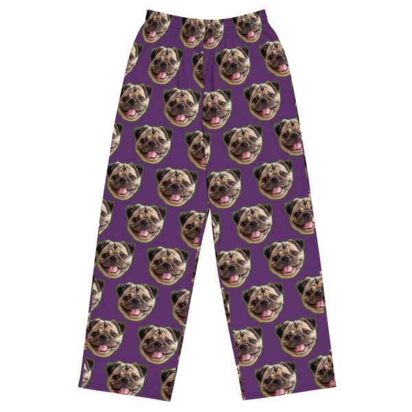 Purple Pug Face Unisex wide-leg jogger sweatpants pants