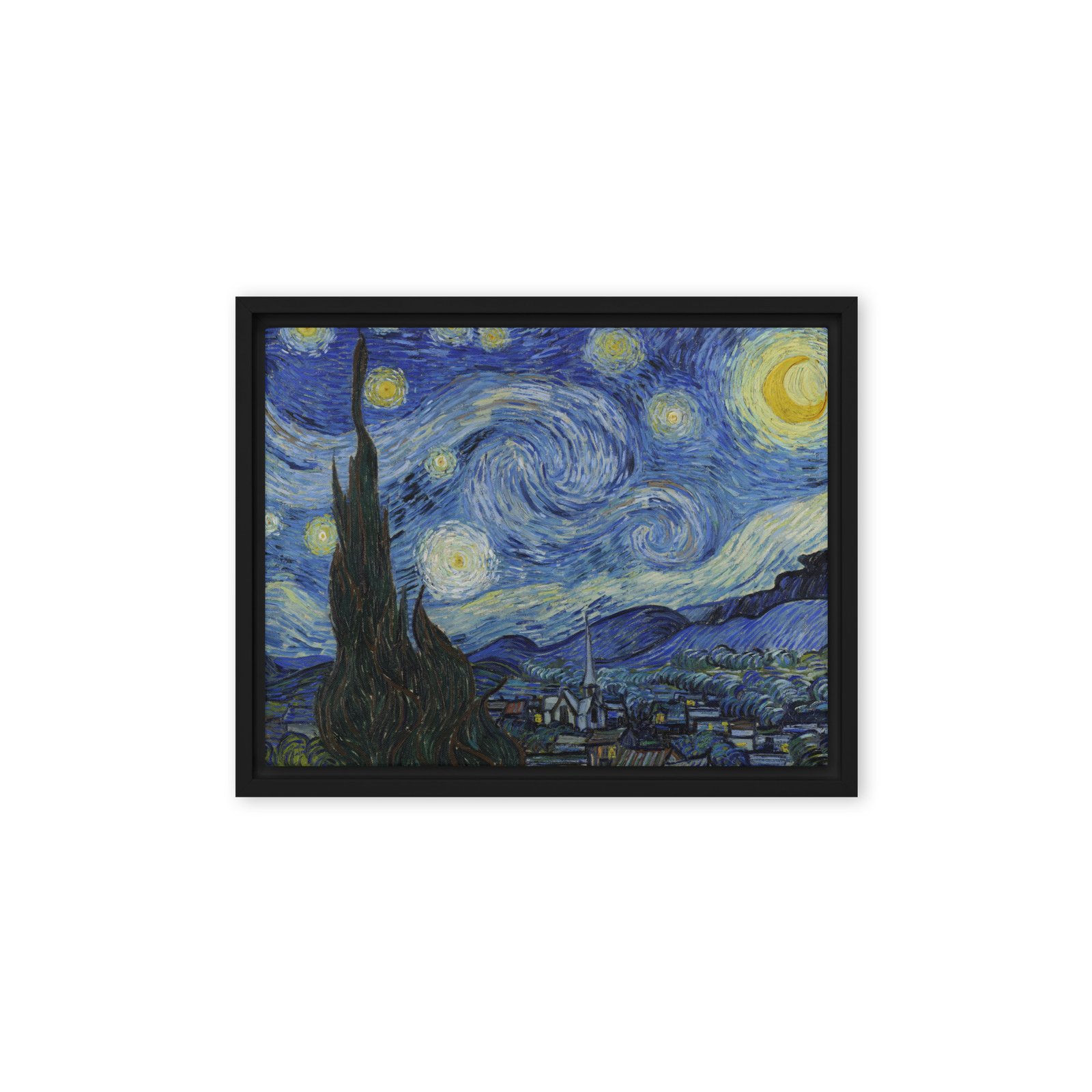 Framed Canvas Fine Art Print Van Gogh's The Starry Night - Image 4
