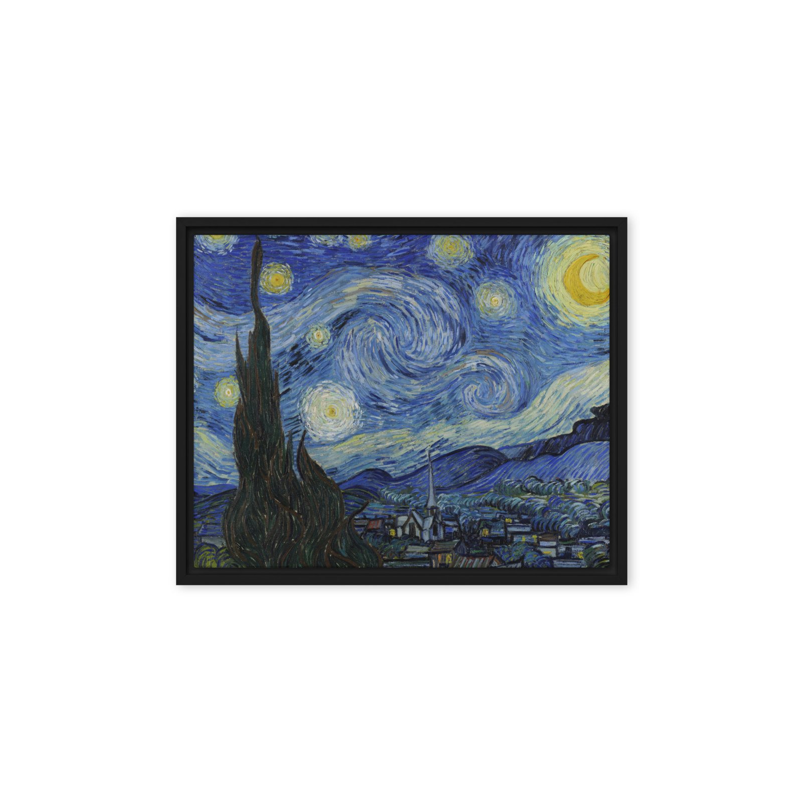 Framed Canvas Fine Art Print Van Gogh's The Starry Night - Image 2