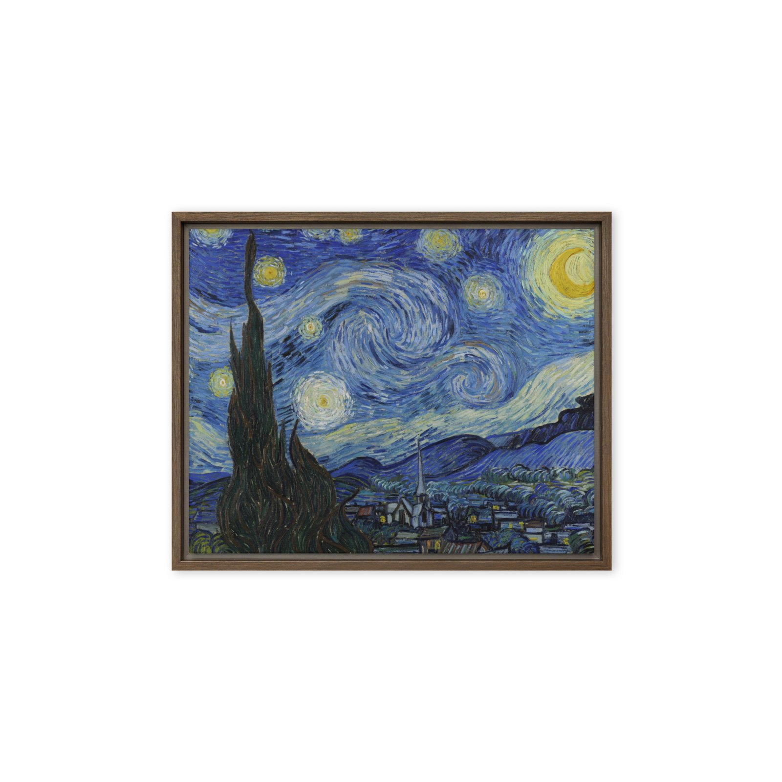 Framed Canvas Fine Art Print Van Gogh's The Starry Night - Image 8