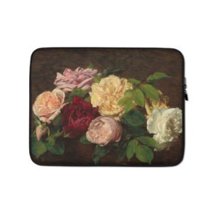 Laptop Sleeve Fine Art Print Henri Fantin-Roses de Nice on Table
