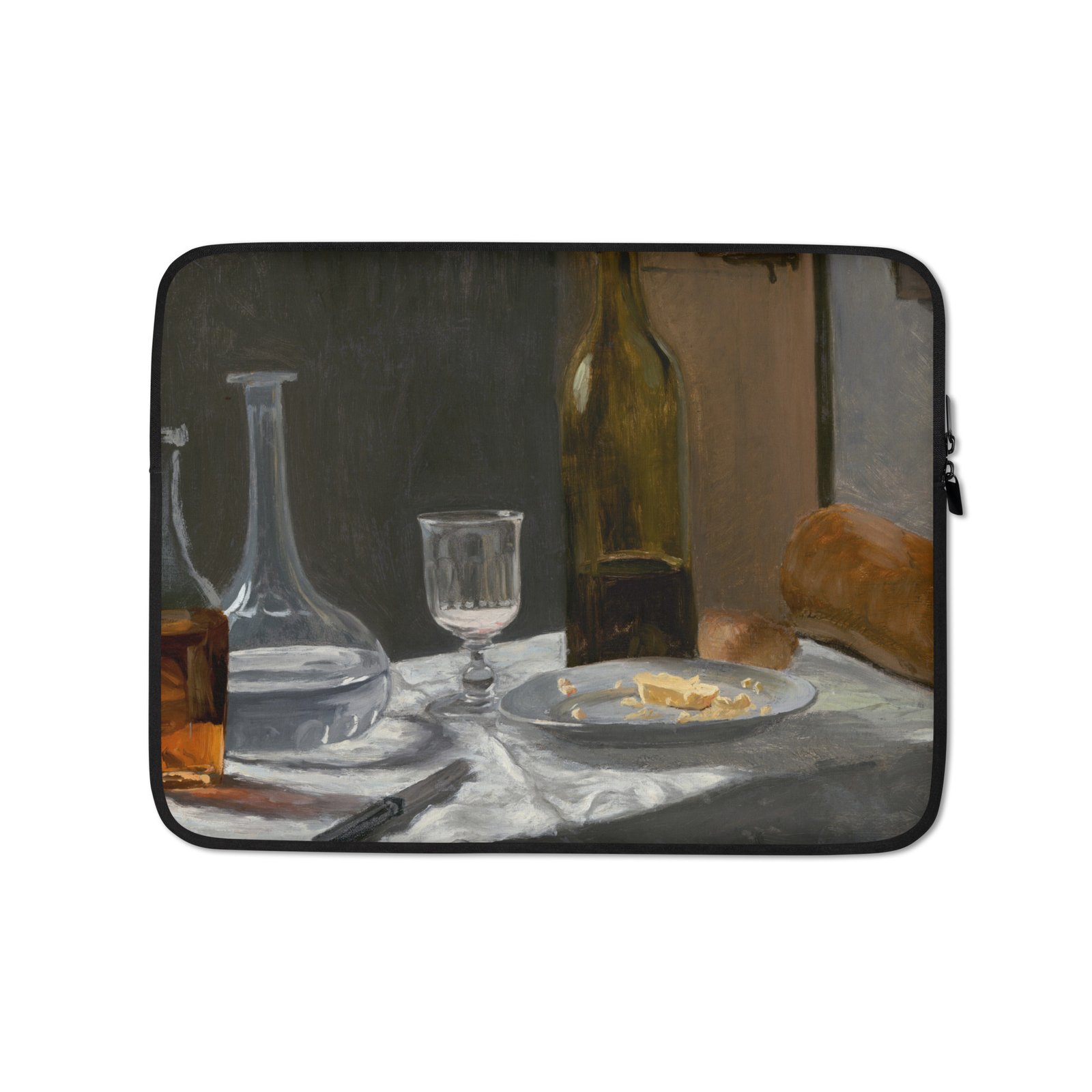 Laptop Sleeve Still Life with Bottle, Carafe, Bread, and Wine-Claude Monet