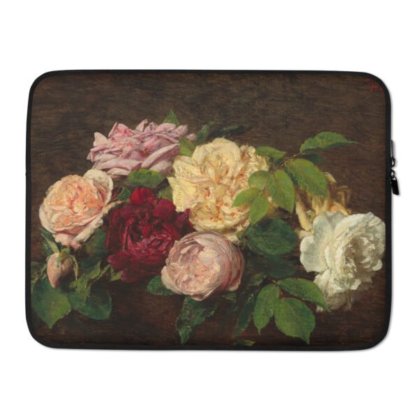 Laptop Sleeve Fine Art Print Henri Fantin-Roses de Nice on Table - Image 2